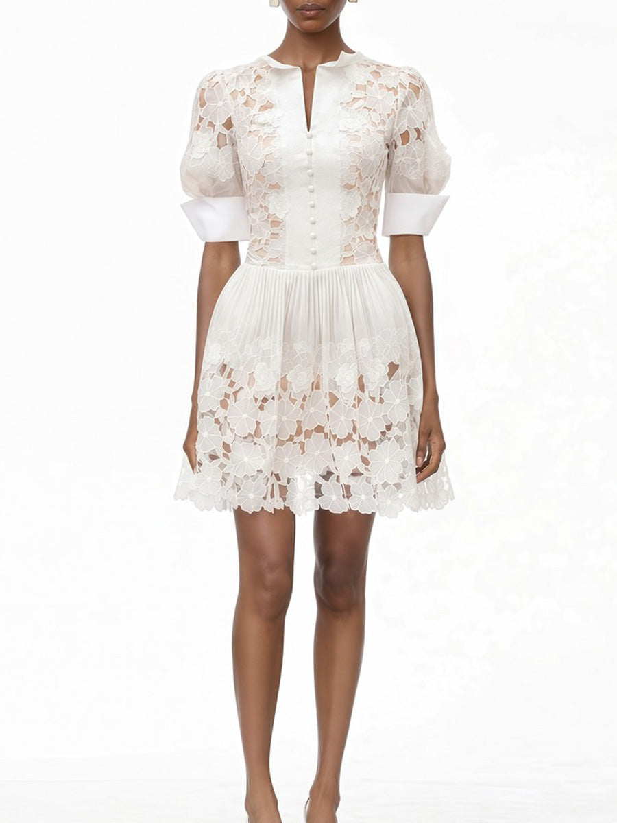 Sophia White Floral Mini Dress