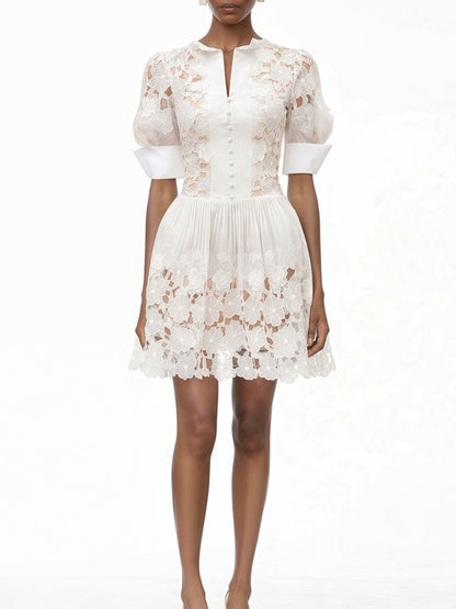 Sophia White Floral Mini Dress