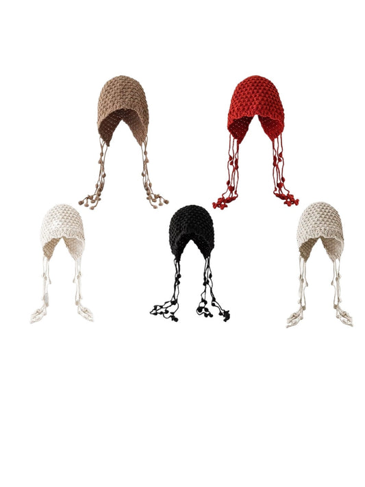 Haila - Trendy Knitted Beanie with Earflaps &amp; Ties