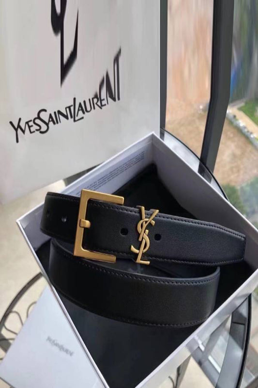 YSL Monogram Leather Belt