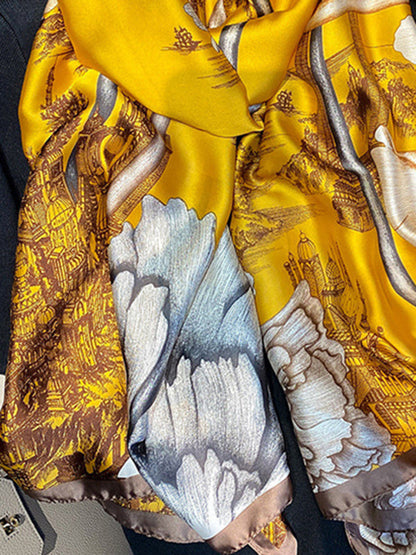 Flower Print Sun Protection Shawl&Scarf
