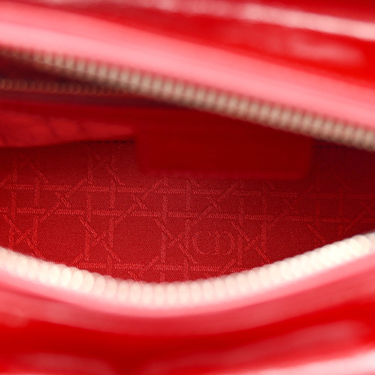 Patent Cannage Medium Lady Dior Red