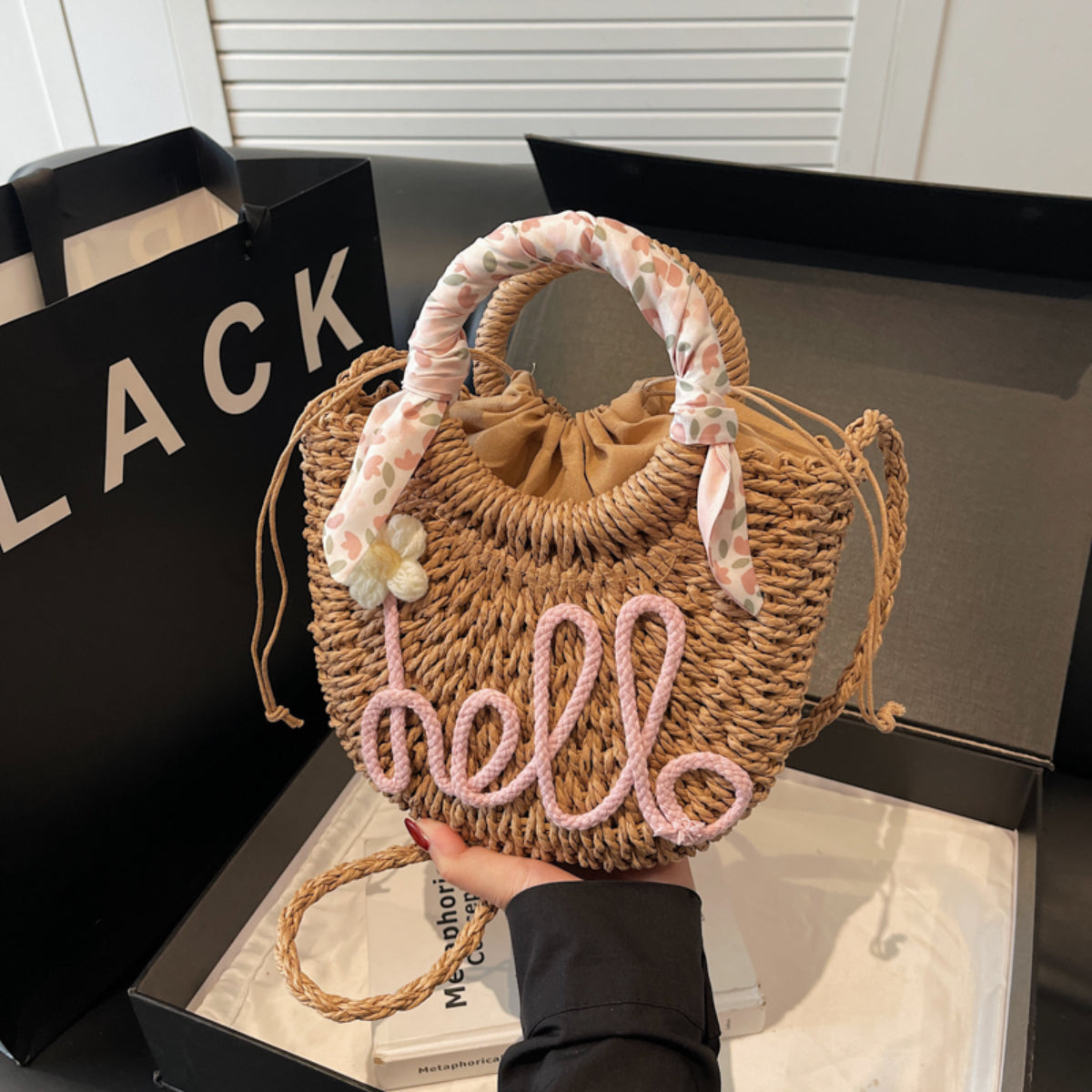 Cosbai - Small Seagrass Woven Handbag