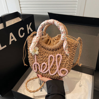 Cosbai - Small Seagrass Woven Handbag