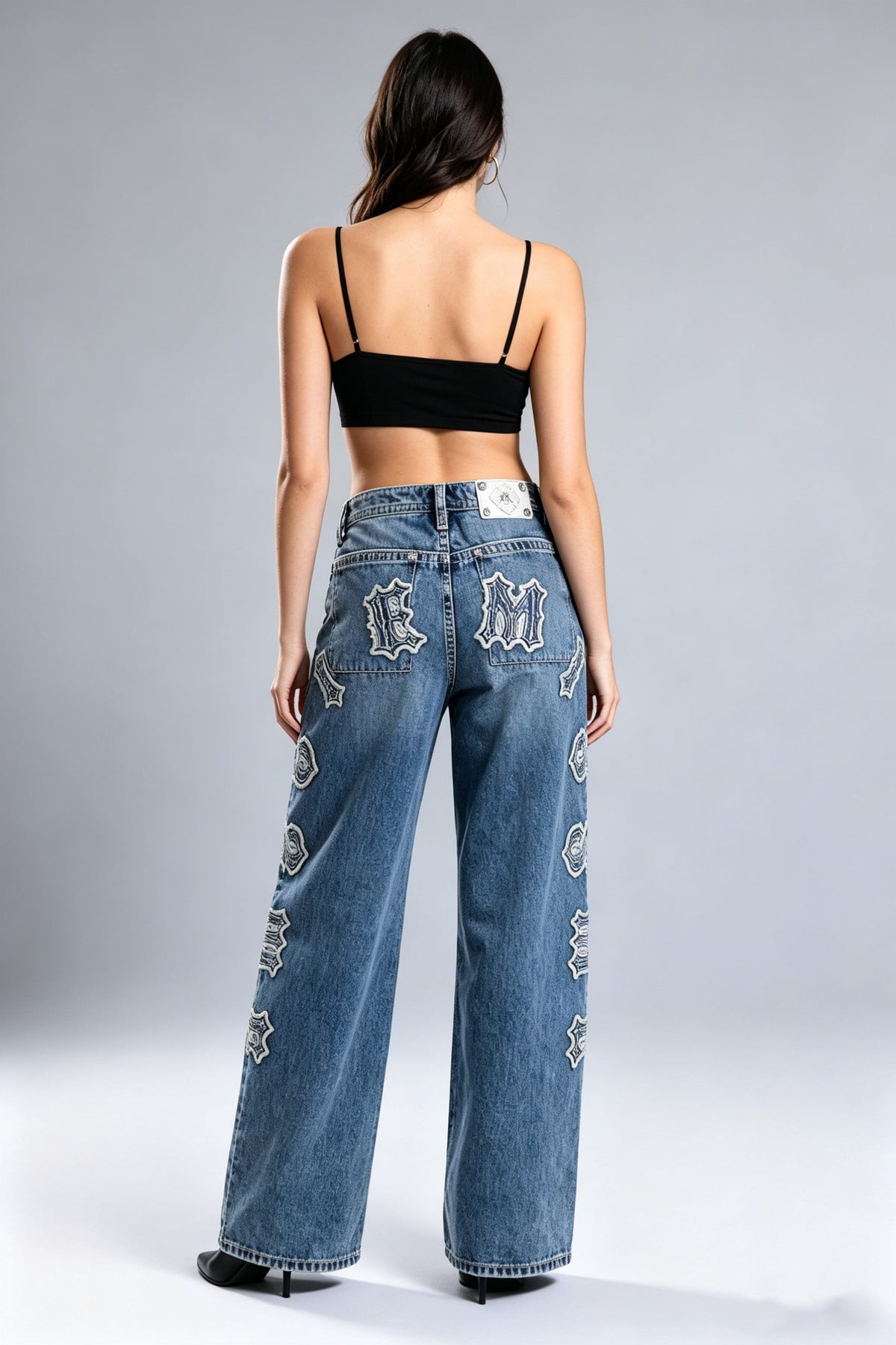 Cassandra Embroidered Appliqué Jeans