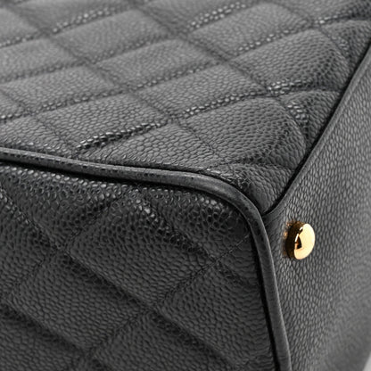Caviar Quilted Large Bowler Black