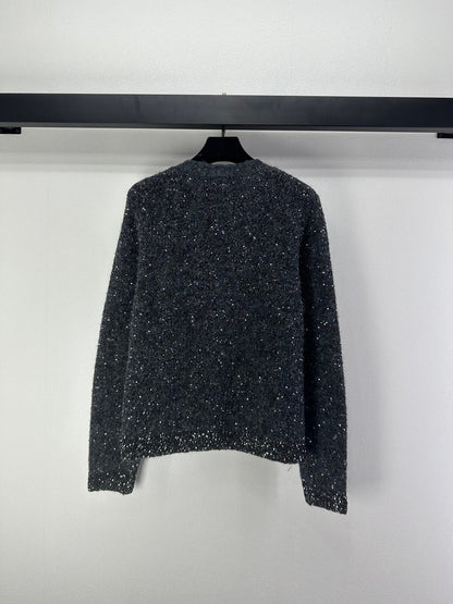 CC V-Neck Grey Cardigan Grey Knit 346012