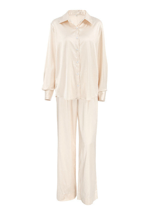 Satin Relaxed Shirt And Pants Two Piece Set