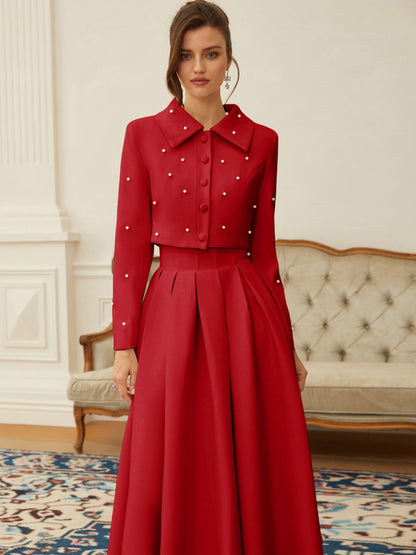 Brooklyn Pearl Jacket & Pleated Skirt Set