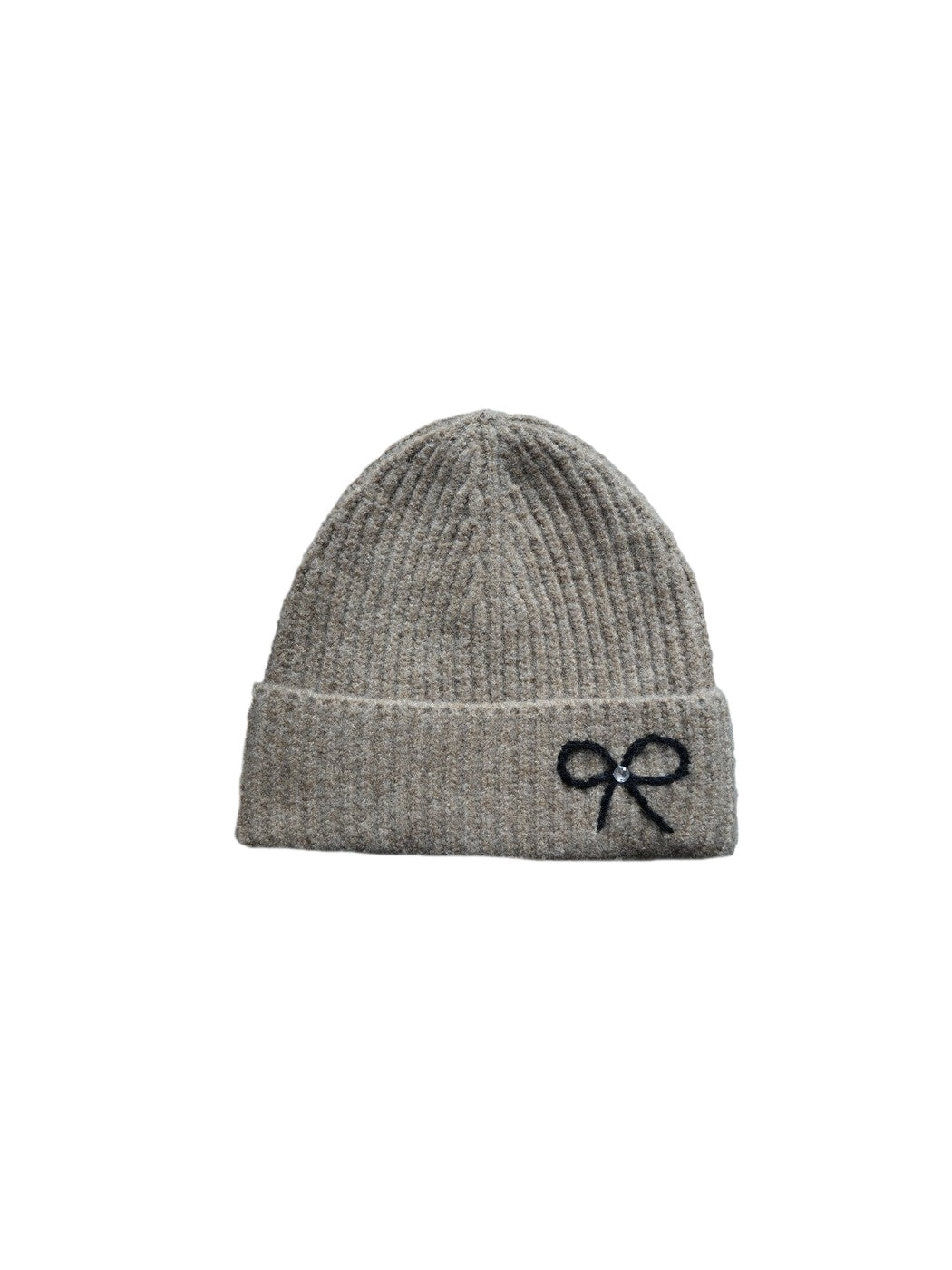 Haila - Knitted Beanie with Butterfly Embroidery