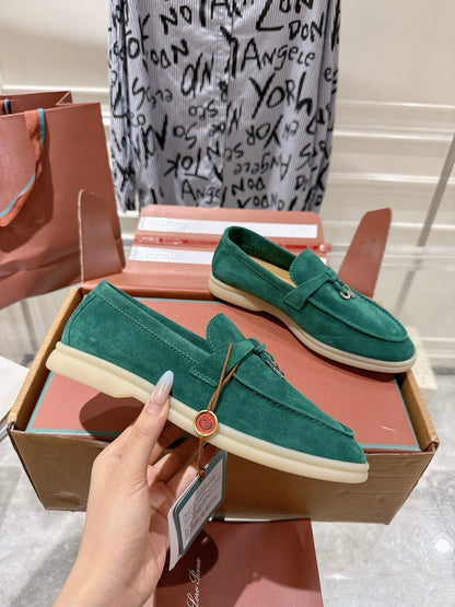 LP Summer Charms Walk Loafers Deep Green Suede 565857