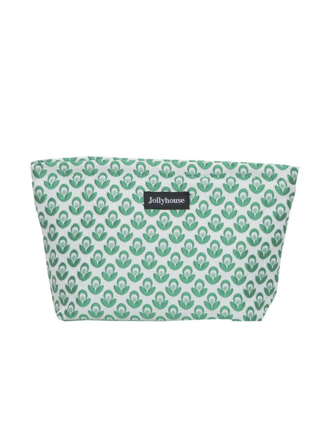 Cosbai - Simple Plant-Print Zipper Pouch - Compact &amp; Stylish