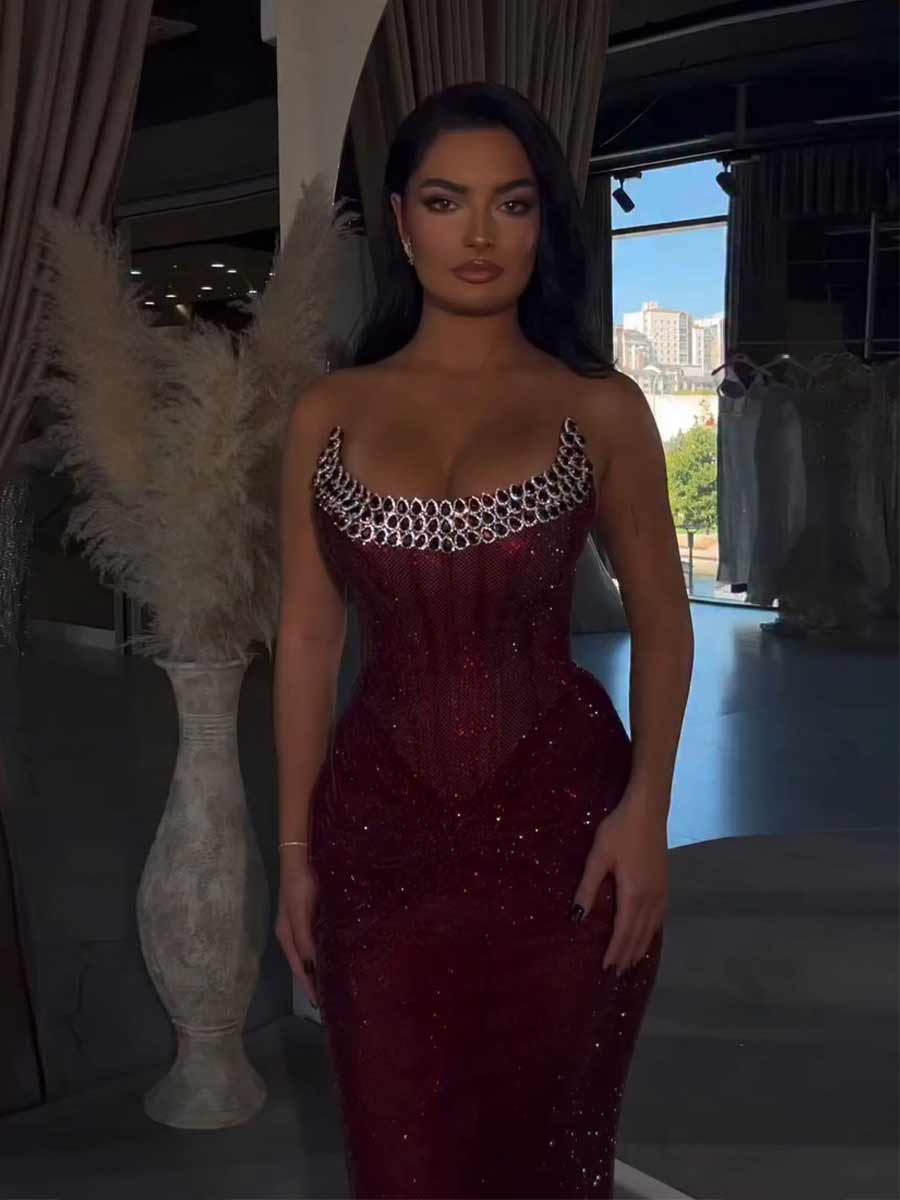 Seraphina Luxurious Sequined Maxi Dress