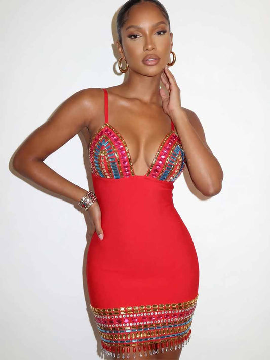 Amaya Colorful Diamond Mini Dress