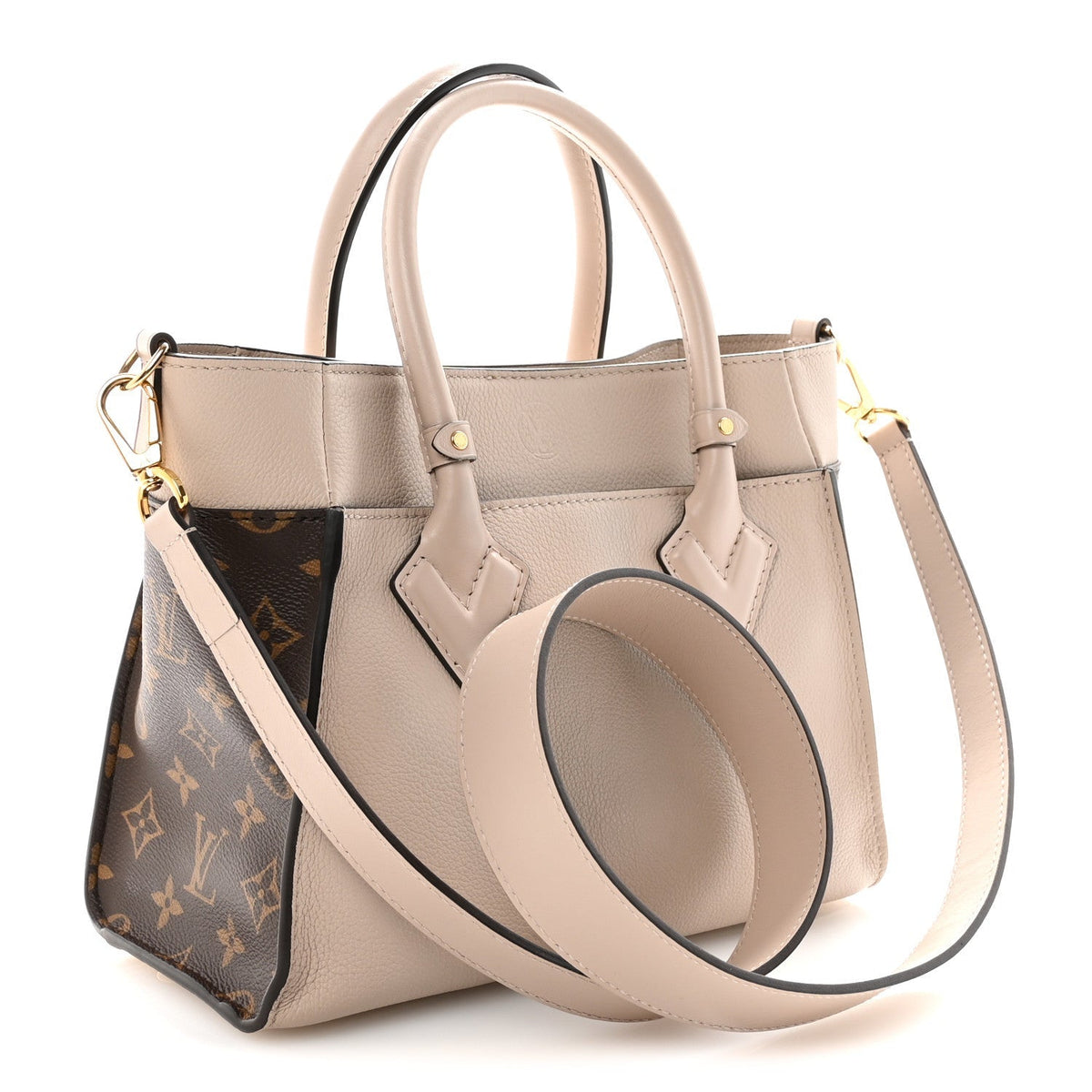 Calfskin Monogram On My Side PM Greige