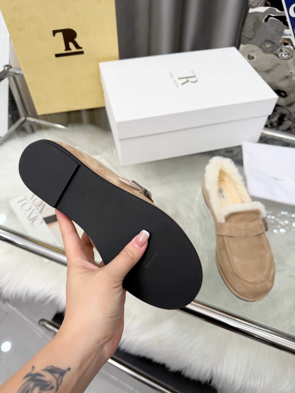 The Row 2025 Loafers Tan Wool 576843