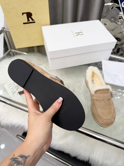 The Row 2025 Loafers Tan Wool 576843
