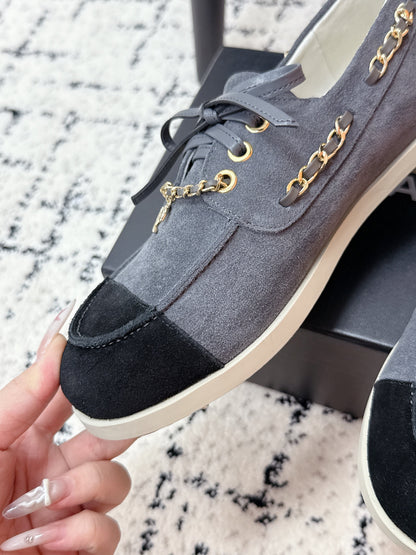 CC Cruise 25/26 Moccasins Black Slate Blue Gray Suede