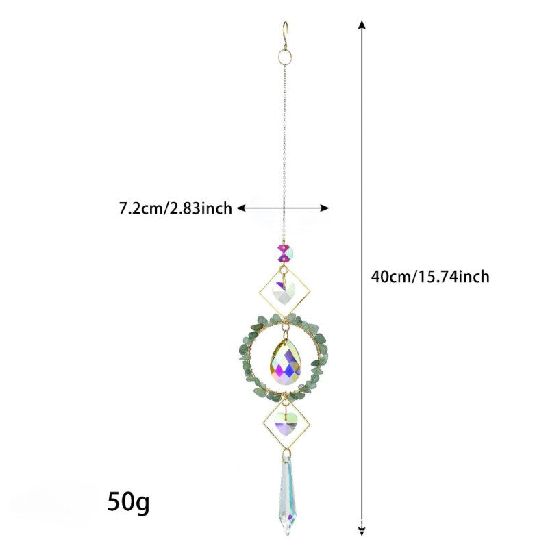 Colorful Stone Cross Crystal Home Hangings