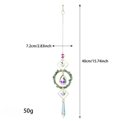 Colorful Stone Cross Crystal Home Hangings
