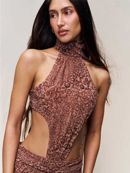 Leilani Serpentine Mesh Maxi Dress