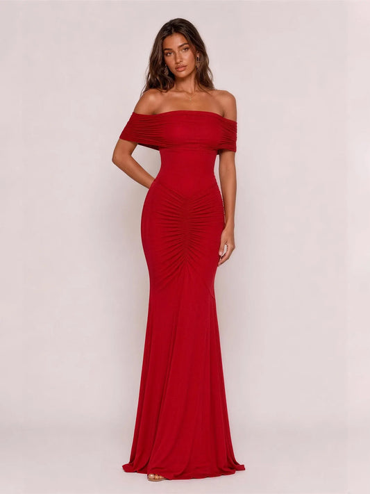 Charlotte Mermaid Pleated Maxi Dress