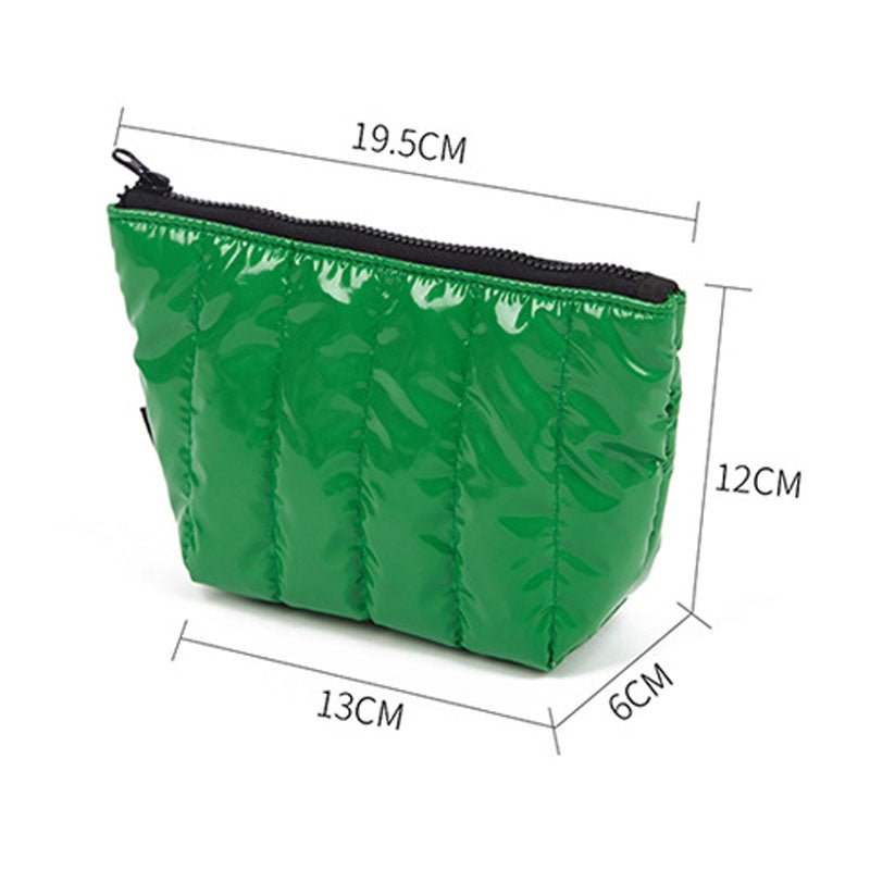 Simple Puffer Solid Color Cosmetic Bag