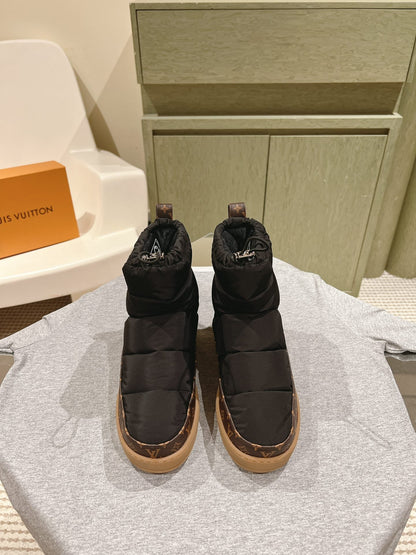 LV Cloud Ankle Boot Sneaker Black Nylon Monogram Canvas