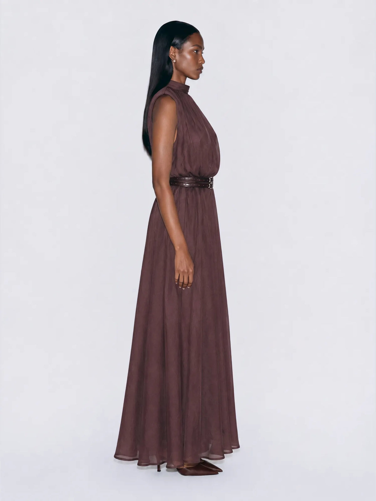 Callista Draped Sleeveless Maxi Dress