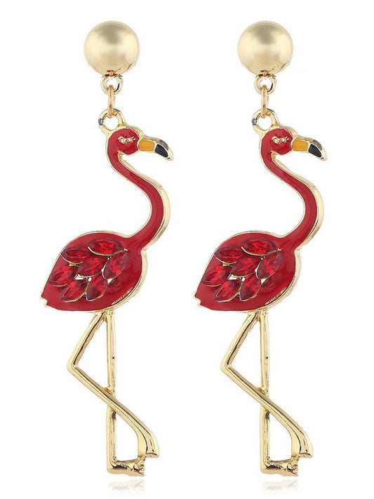 Hot New Long Tassel Flamingo Ladies Christmas Earrings