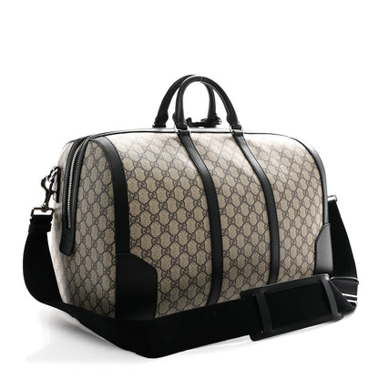 GG Supreme Monogram Selleria Calfskin Medium Duffle Beige Ebony Black