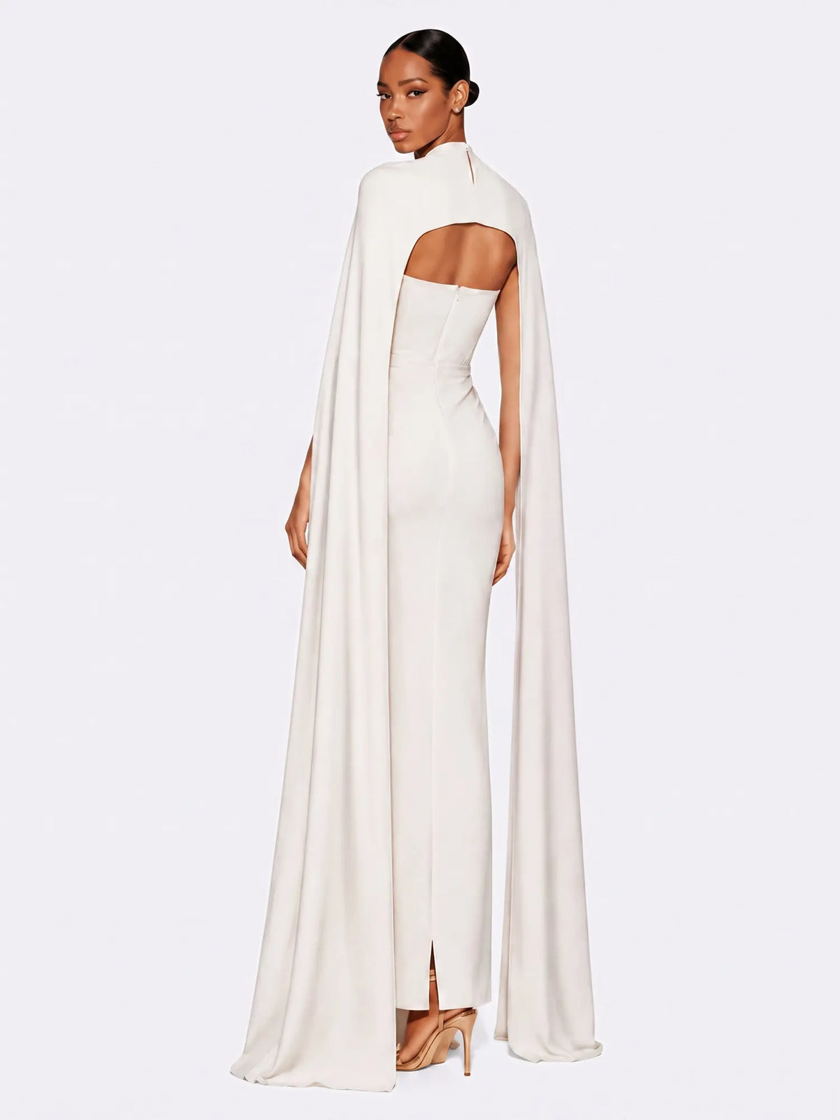 Stella Elegant Strapless Shawl Maxi Dress