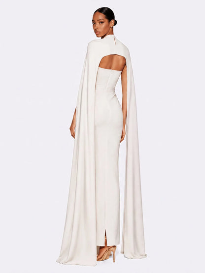 Stella Elegant Strapless Shawl Maxi Dress