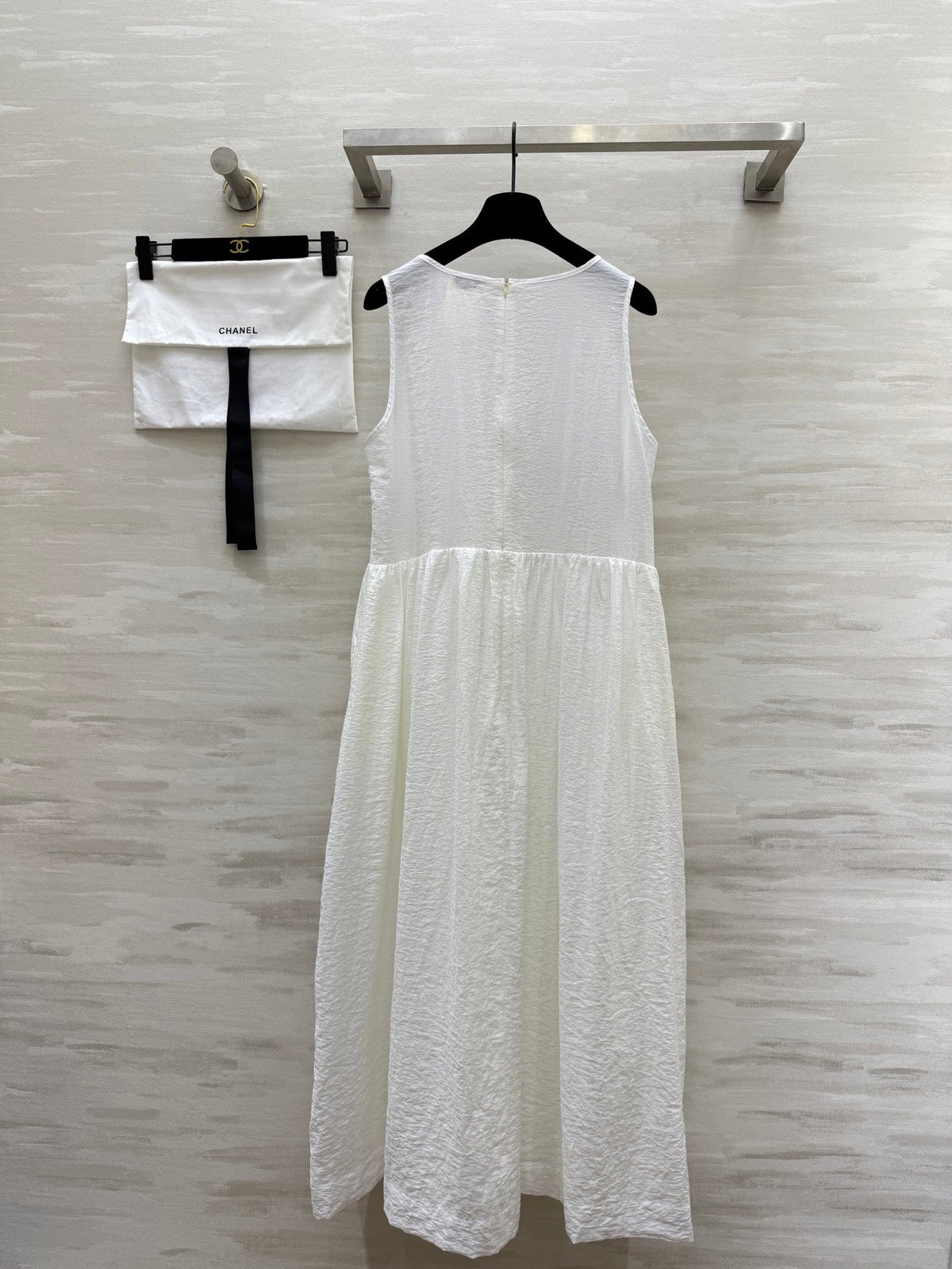 CC Retro Floral Dress White Cotton