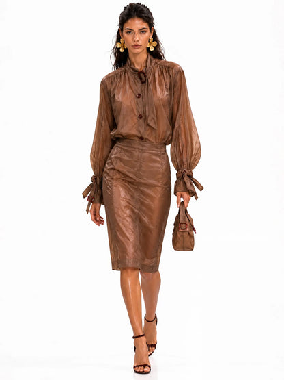 Paisley Workwear Style Stand Collar Two Piece Set