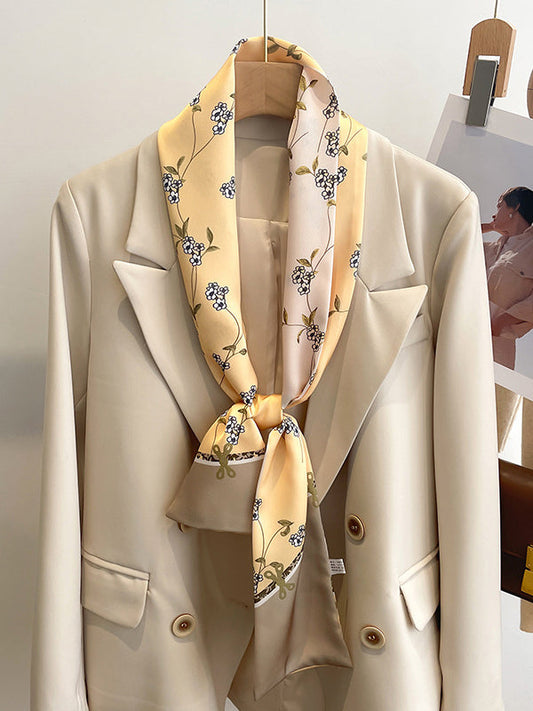 Contrast Color Floral Printed Hair Band Scarf
