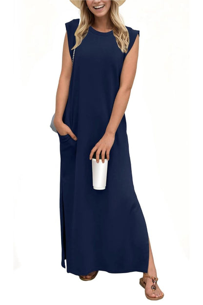 Women's Casual Loose Split Wrinkle-Free Maxi Dress