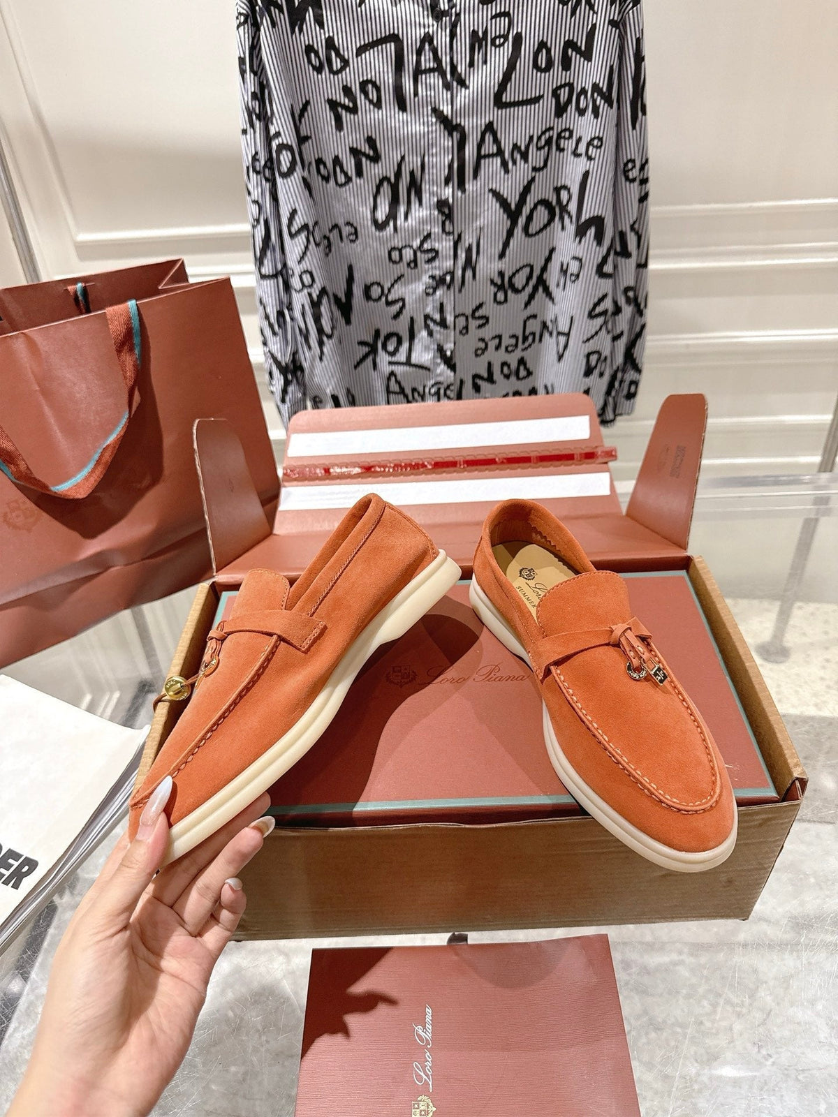 LP Summer Charms Walk Loafers Orange Suede 565846
