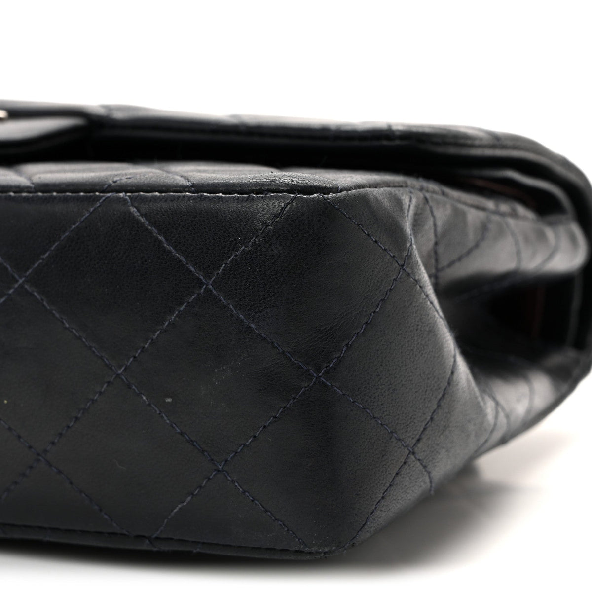 Lambskin Quilted Small Double Flap Navy