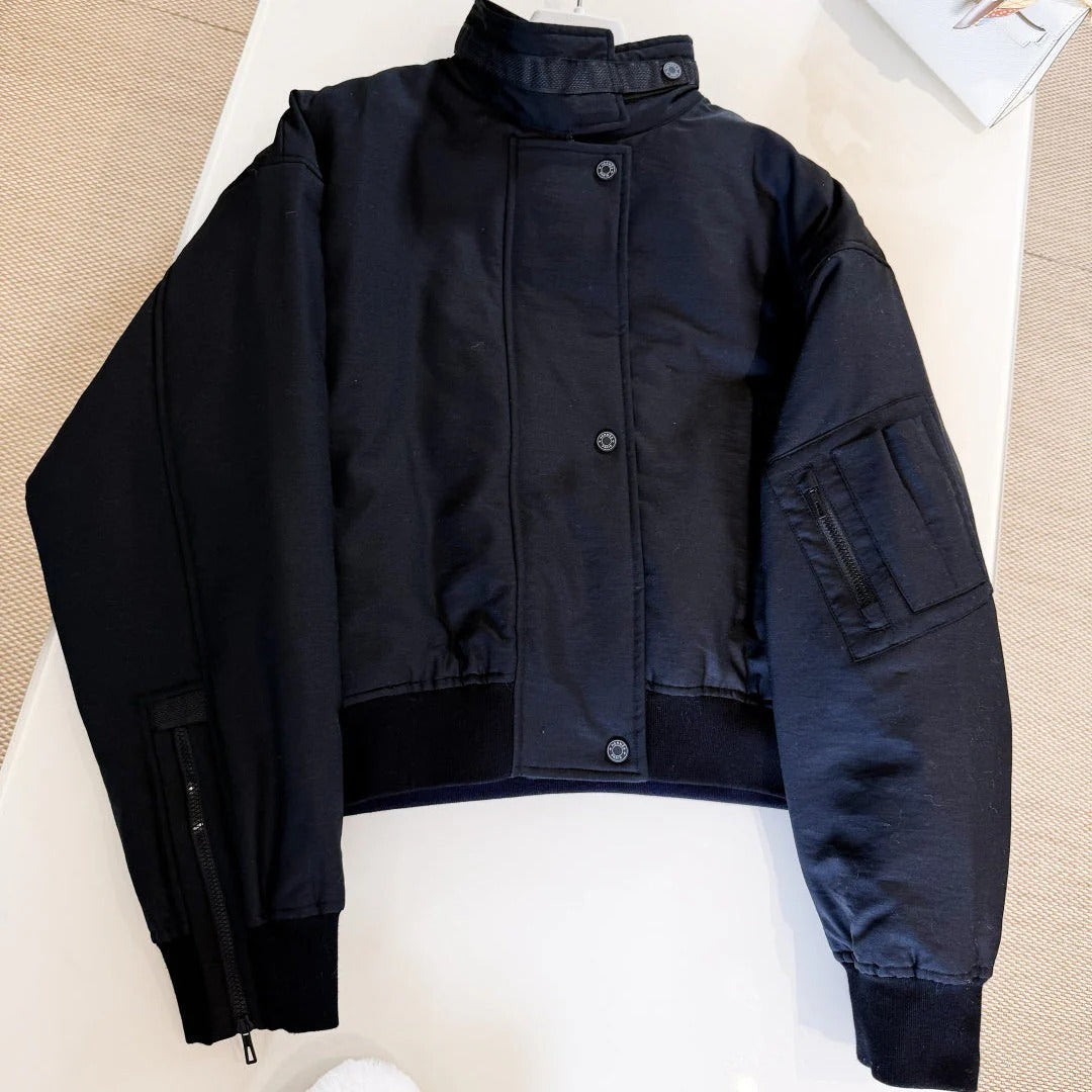HERMES 25S QUILTED WINDJACKET WITH STAND COLLAR 308