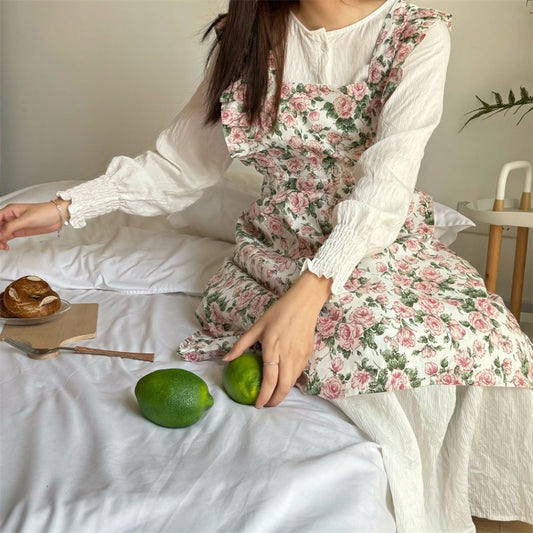Apros - Floral Ruffle Apron - Sweet &amp; Stylish