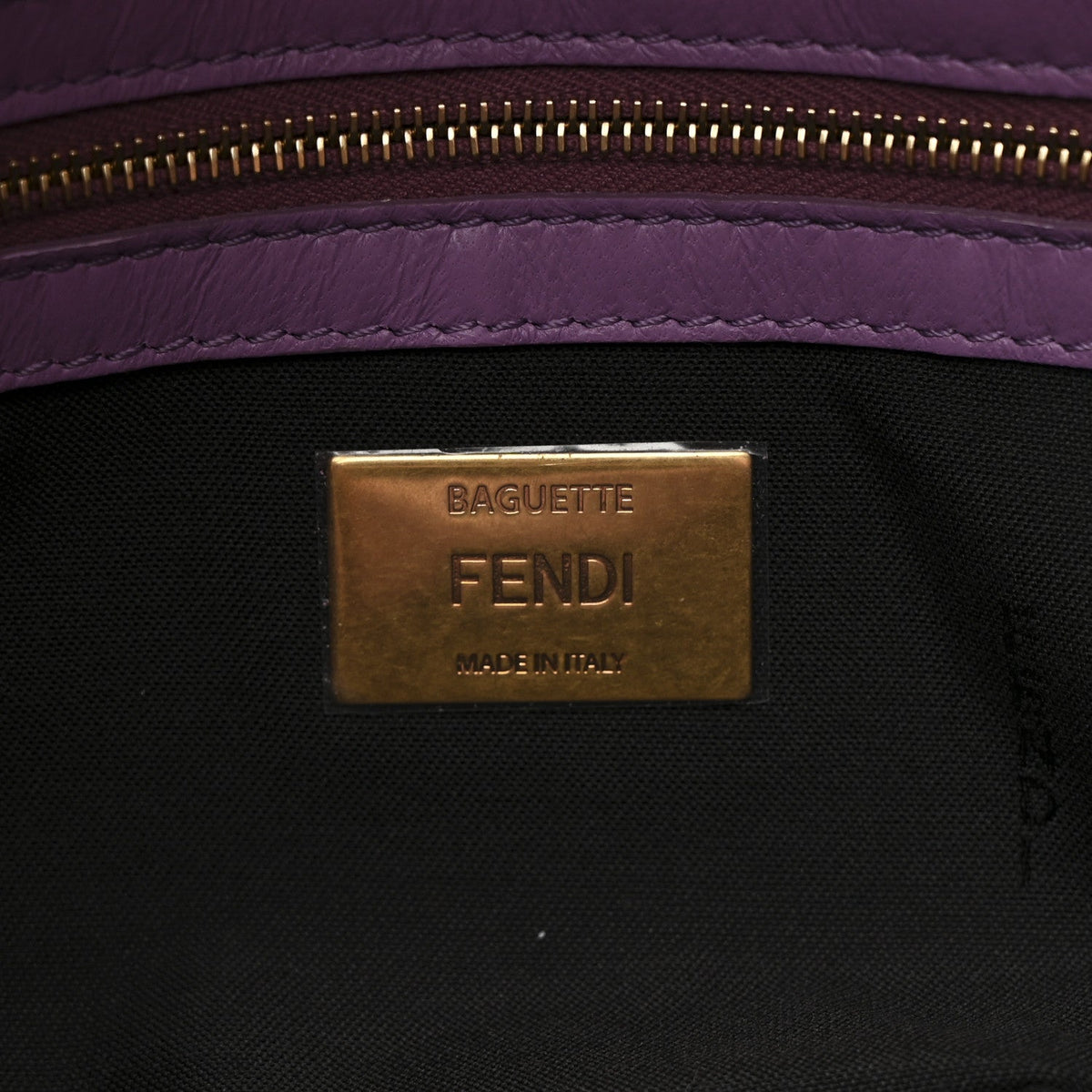 Nappa FF 1974 Embossed Baguette Agapanto