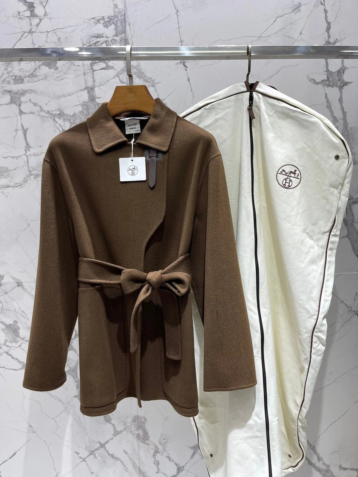 HERMES 25S MID-LENGTH CASHMERE COAT 286