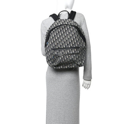 Oblique Calfskin Rider Backpack Beige Black