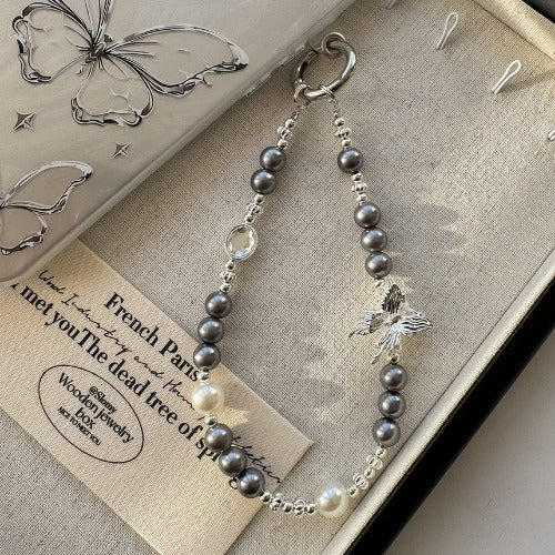 Luxury Pearl Crystal Beaded Keychain Charm