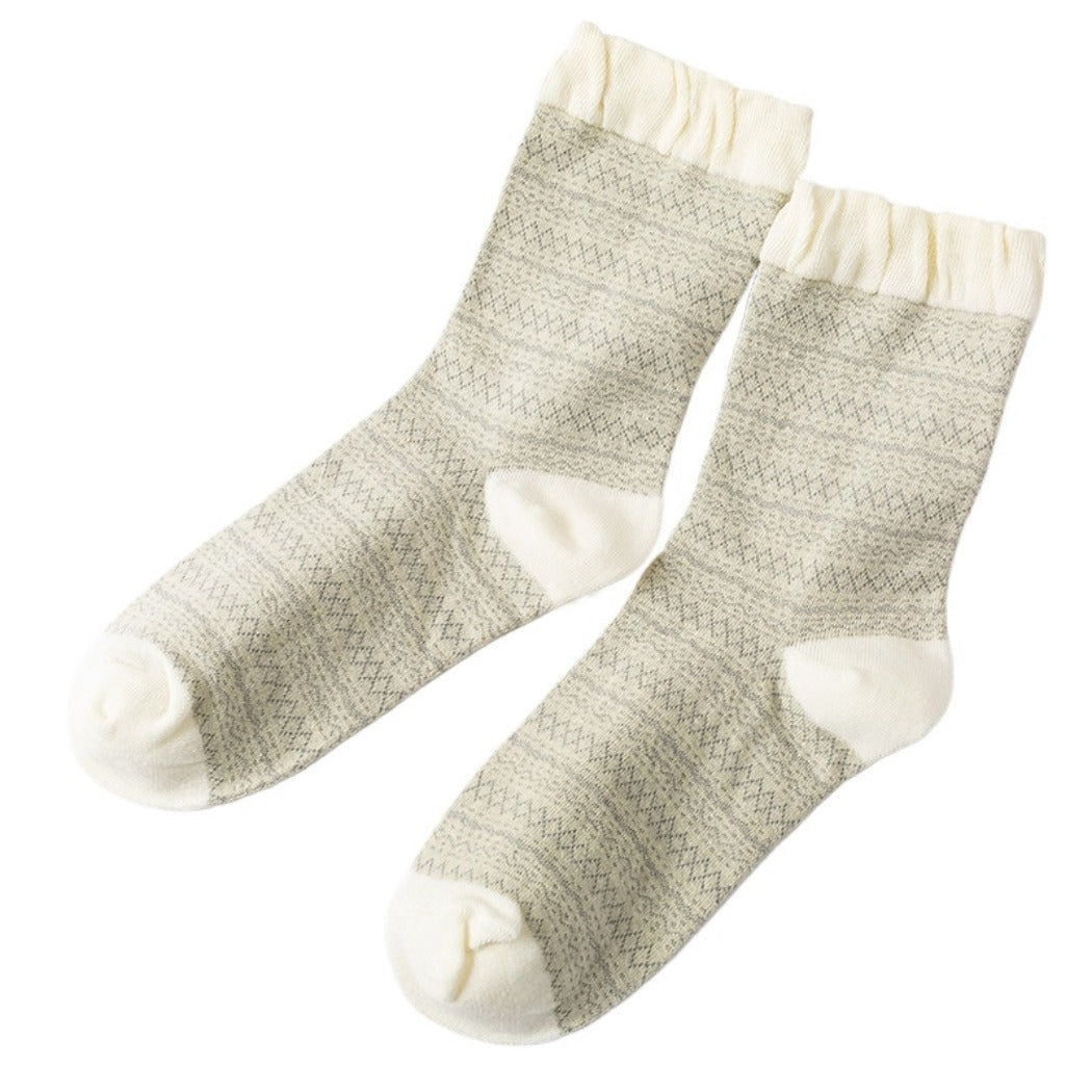 Rufia - Women's Vintage Mid-Calf Quarter Socks - Classsic &amp; Delicate