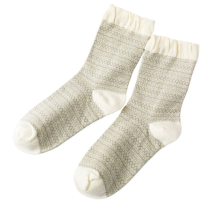 Rufia - Women's Vintage Mid-Calf Quarter Socks - Classsic &amp; Delicate