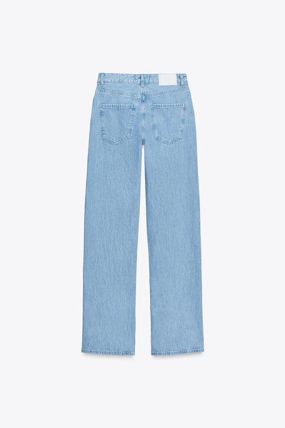STRAIGHT LEG MID-RISE COMBINED JEANS