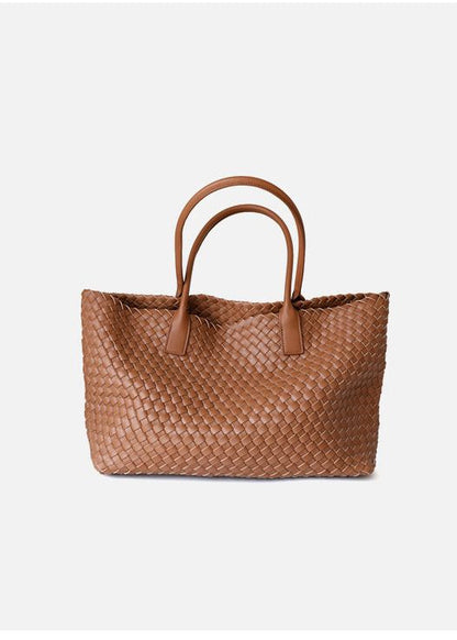 Woven Leather Tote Bag Durable Handwoven Design