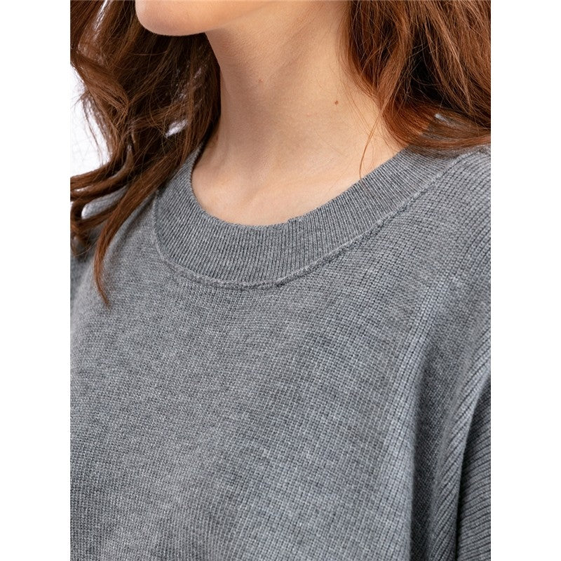 Round Neck Solid Color Loose Sweater